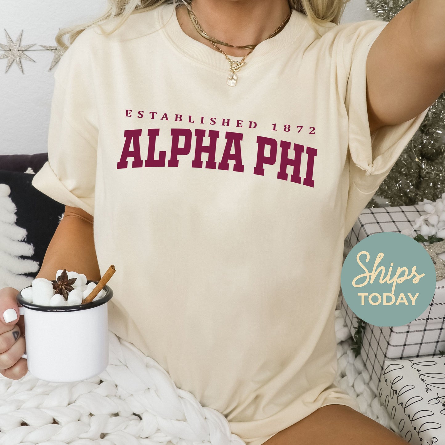 Alpha Phi Bold Letters Sorority T-shirt _ 35125g