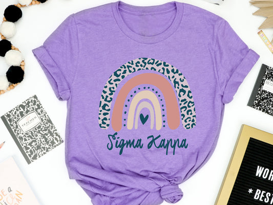 Sigma Kappa Greek Rainbow Sorority T-shirt _ 2755g