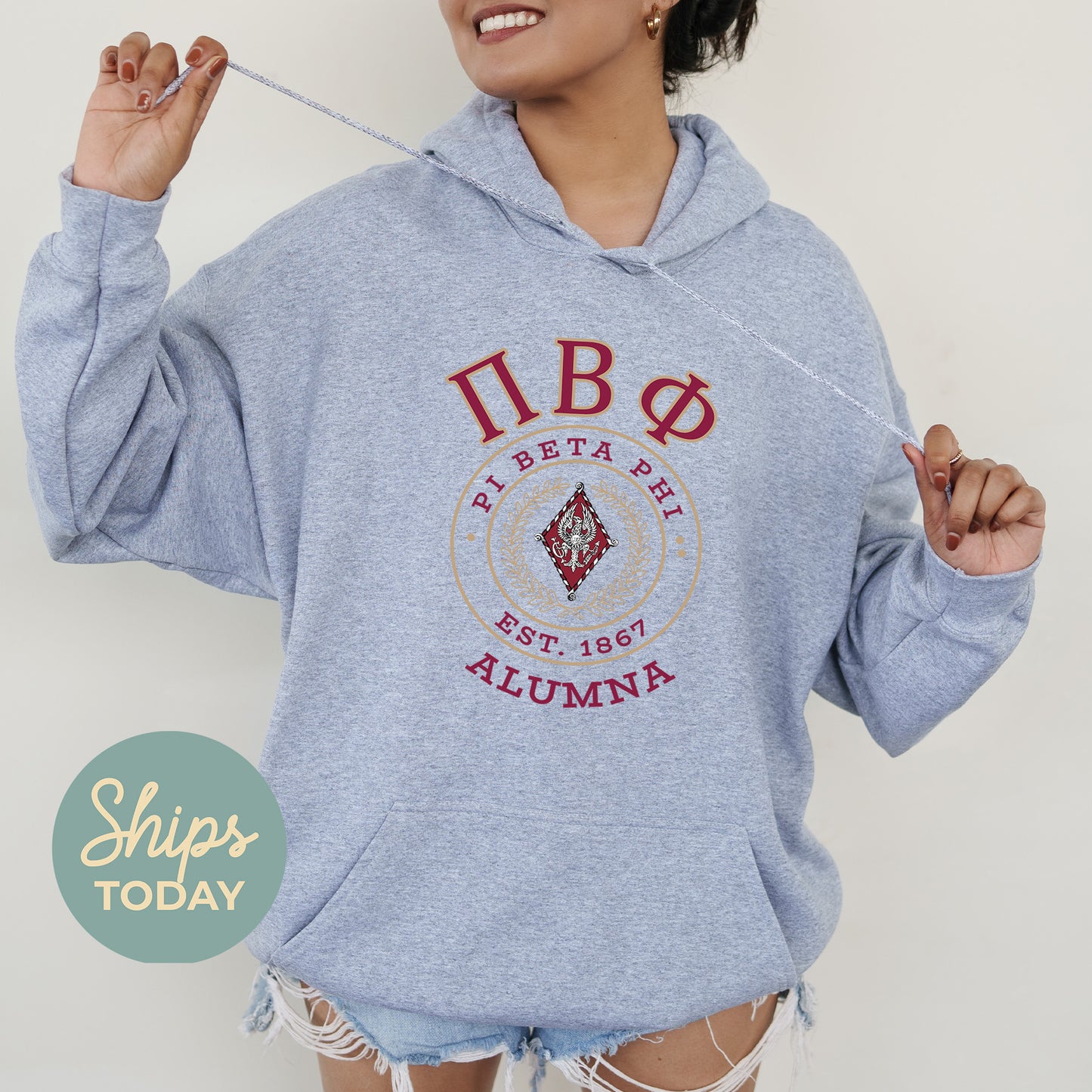Pi Beta Phi Alumna Vintage Sorority Hoodie _ 31029g