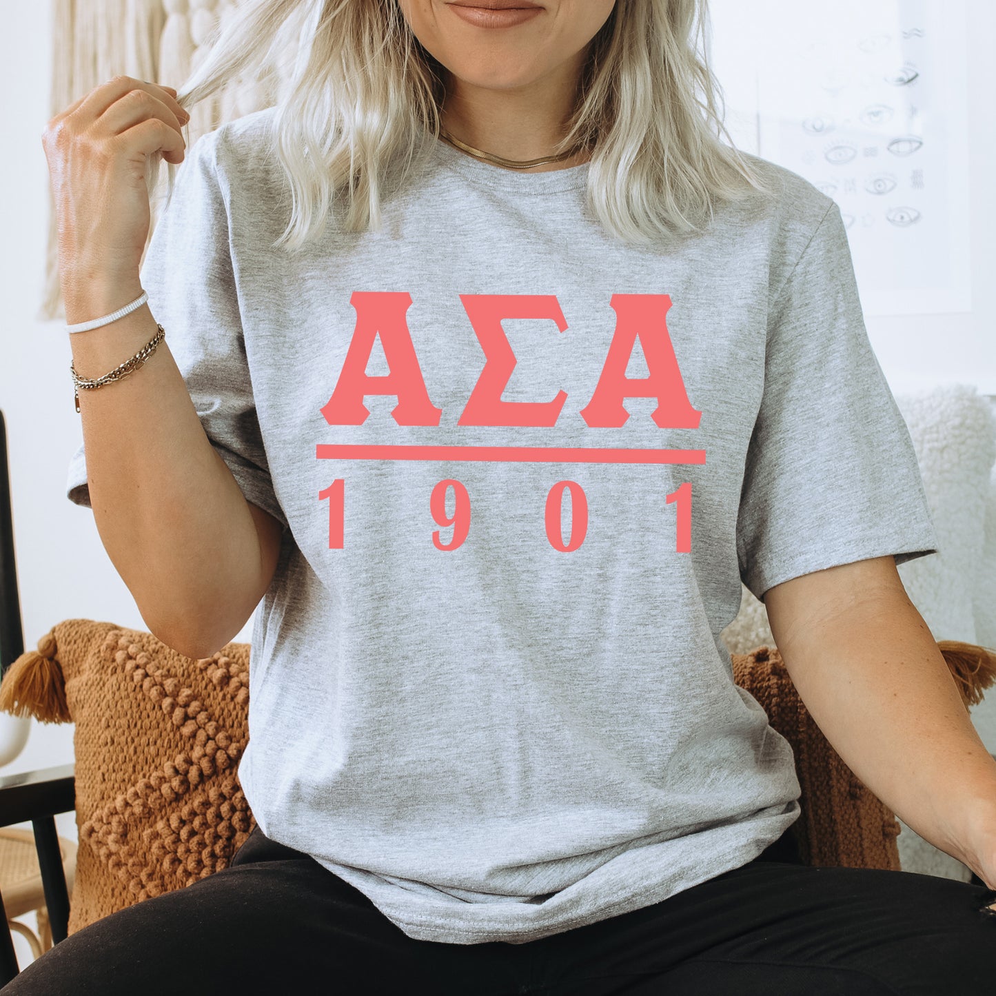 Alpha Sigma Alpha Monochromatic Sorority T-shirt _ 30849g