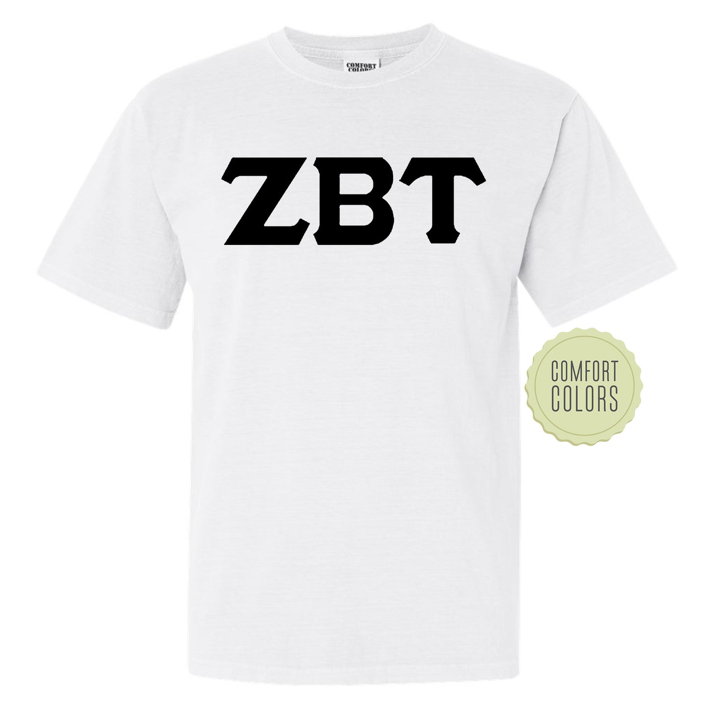 Zeta Beta Tau Black Letters Comfort Colors Farternity T-shirt _ 34936g
