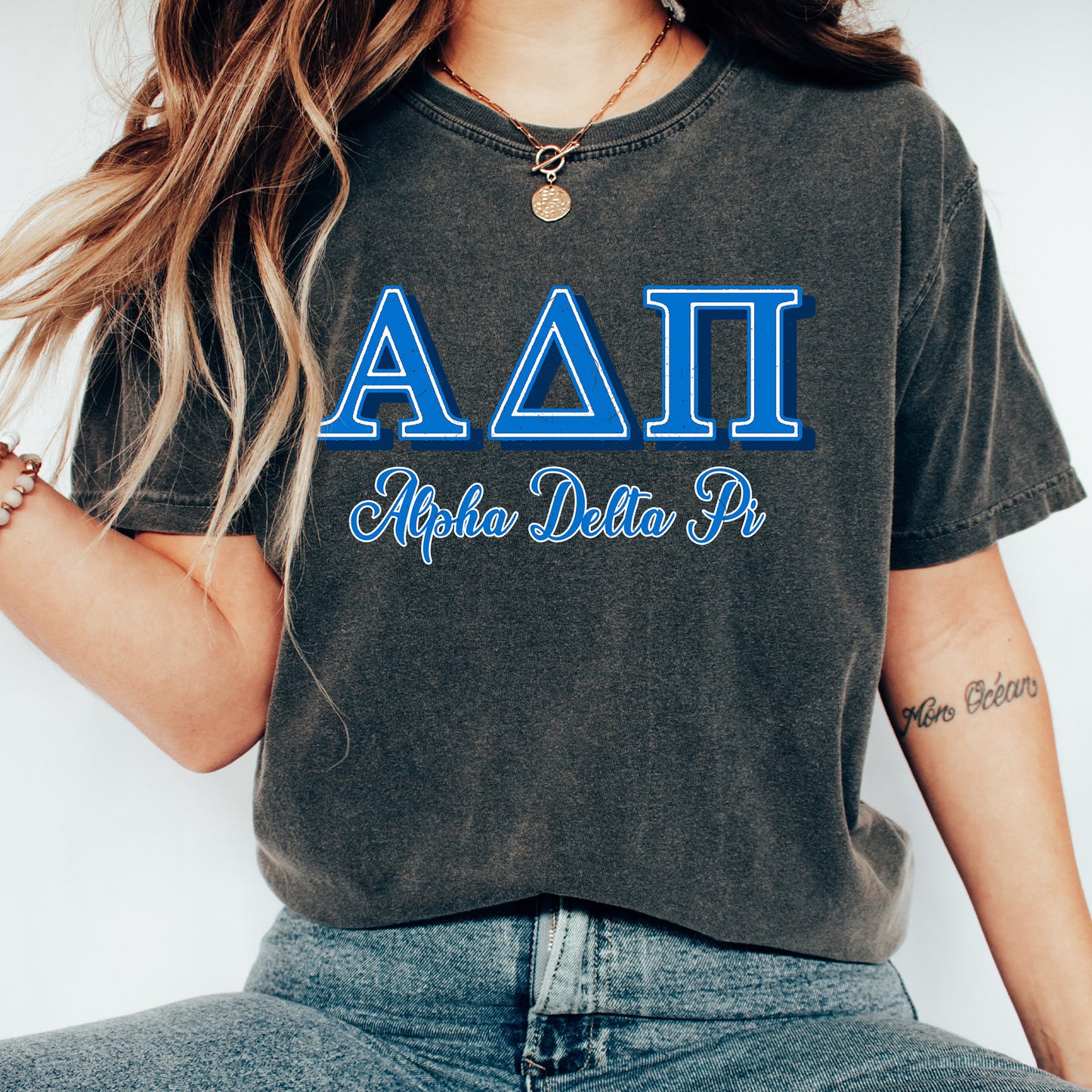 Alpha Delta Pi Greek Colors Sorority T-shirt _ 36070g