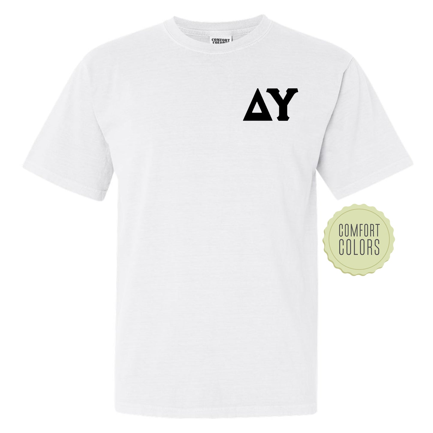 a white t - shirt with the word ay printed on it