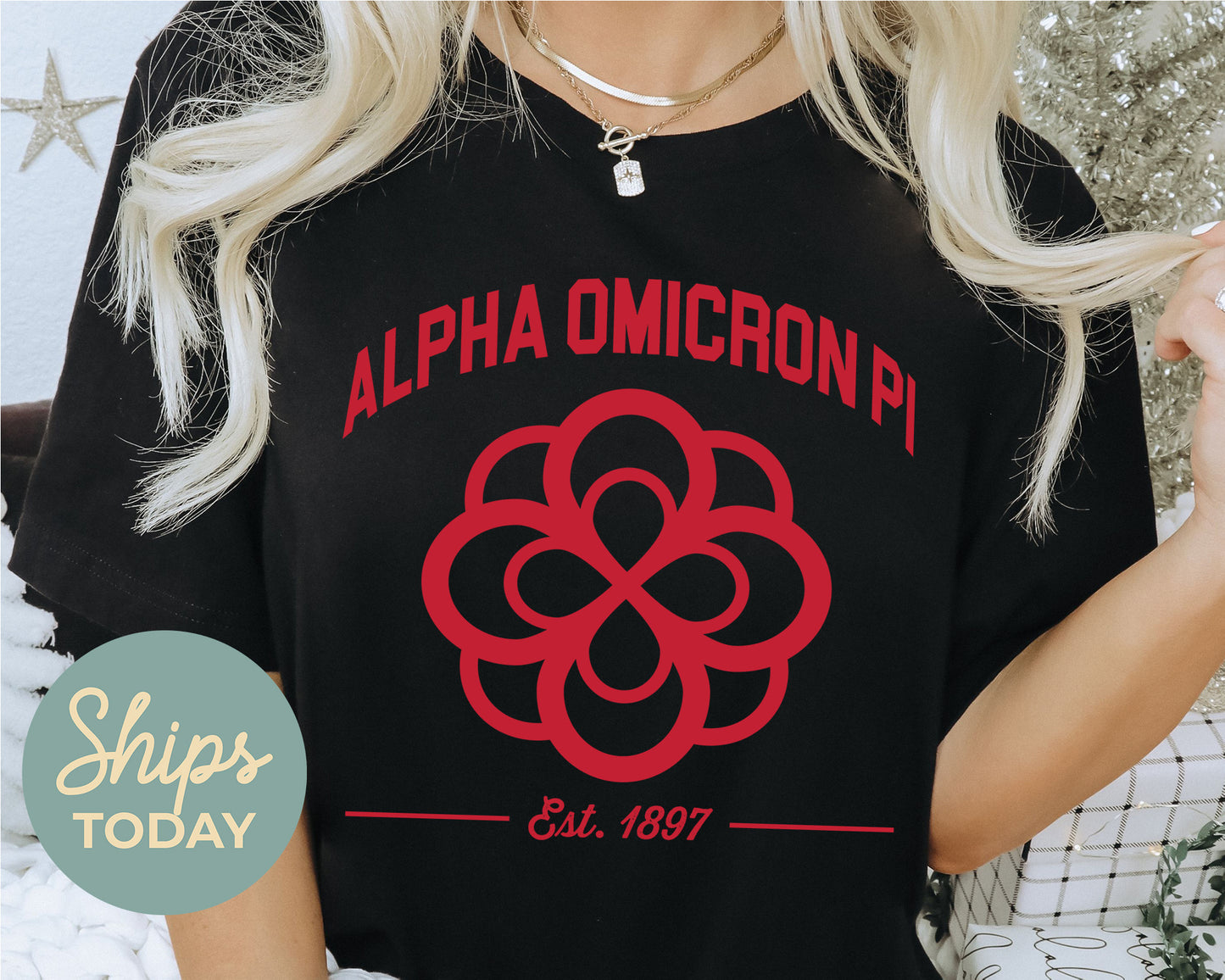 Alpha Omicron Pi Loyalty Crest Sorority T-shirt _ 4424g