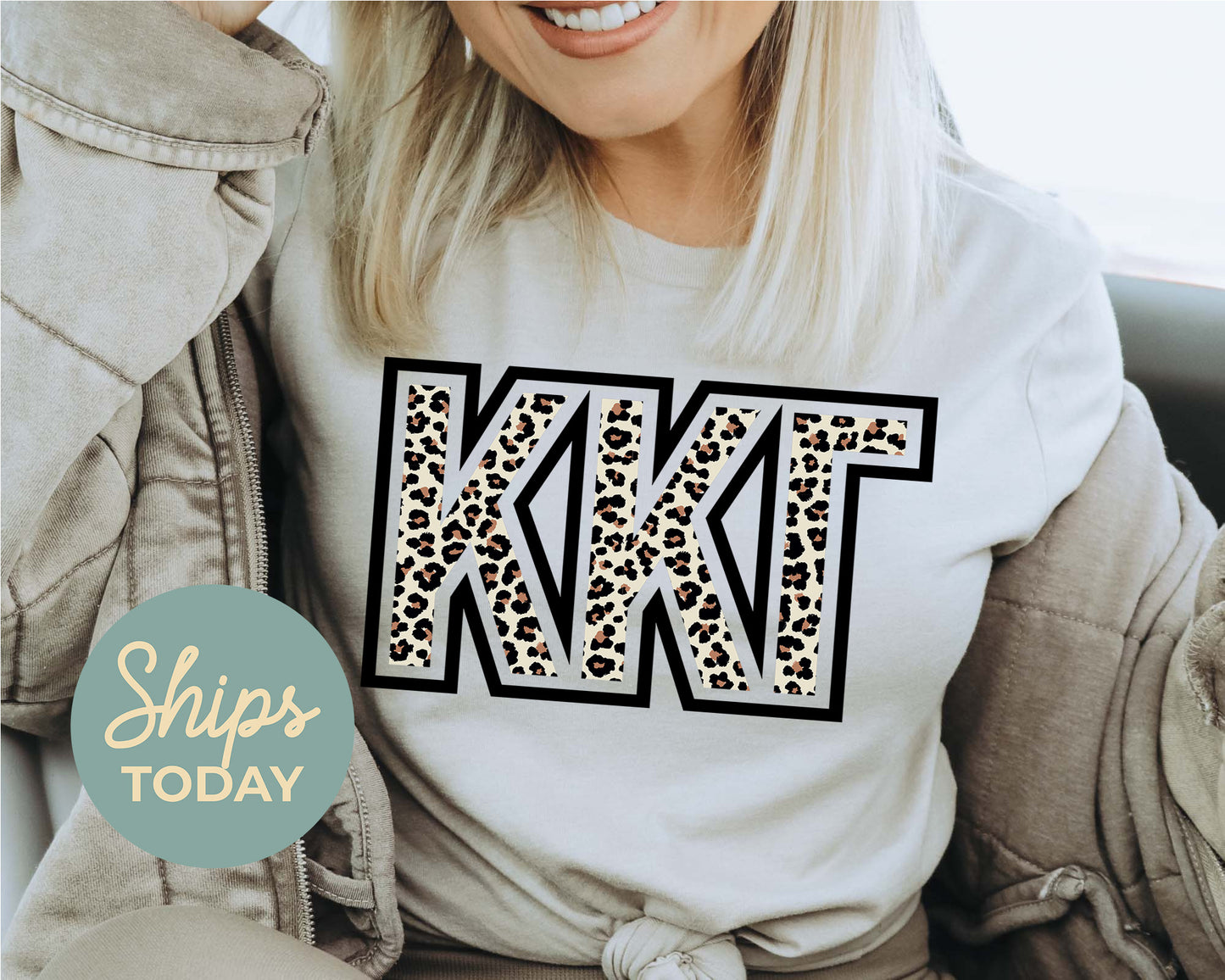 Kappa Kappa Gamma Leopard Greek Letters Sorority T-shirt _ 30452g