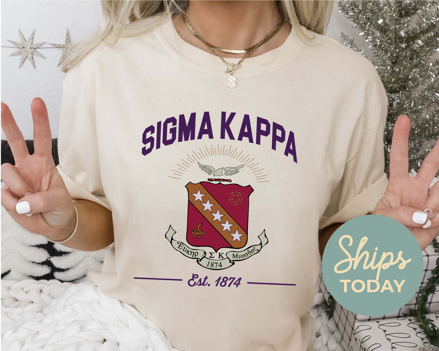 Sigma Kappa Loyalty Crest Sorority T-shirt _ 4442g