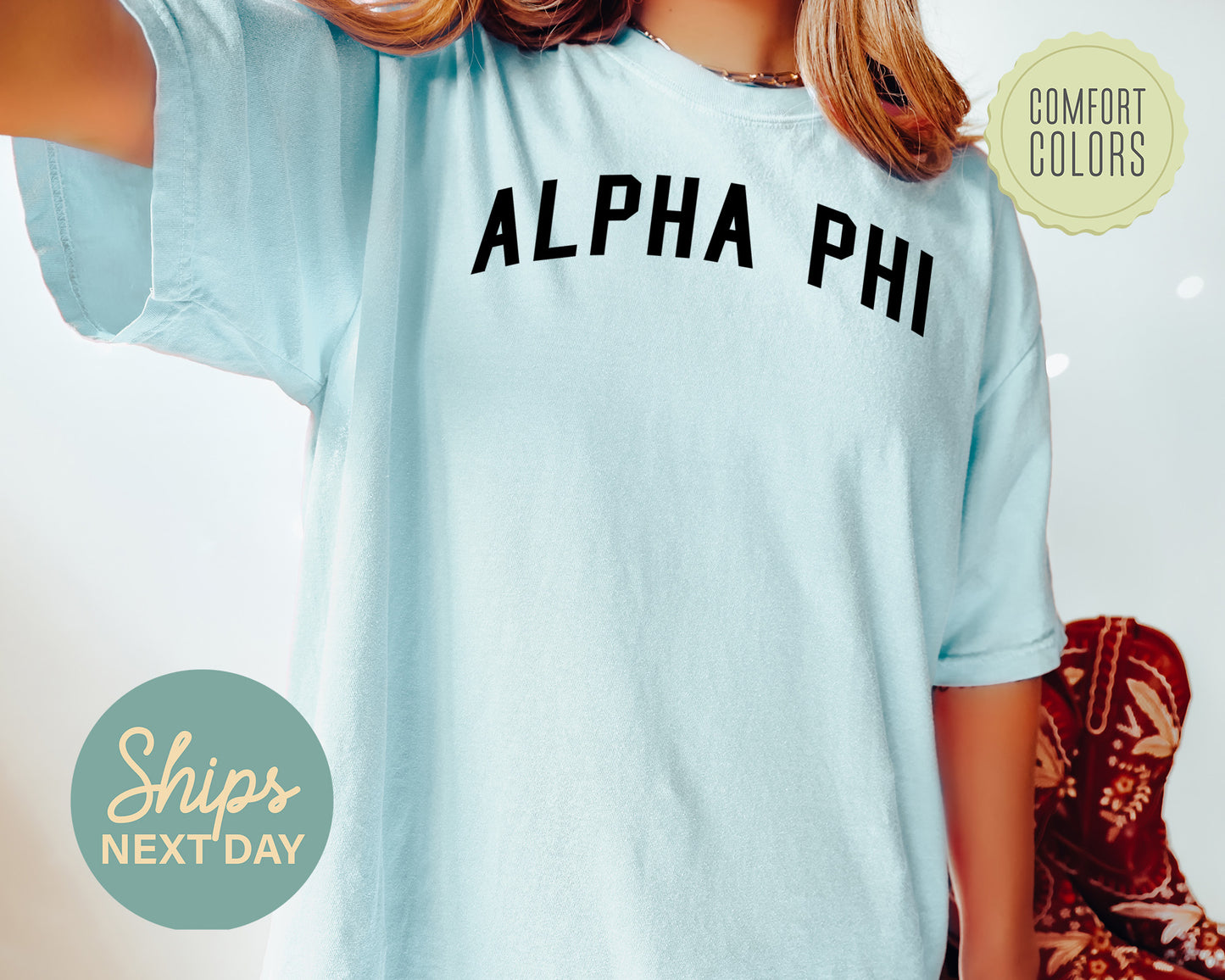 Alpha Phi Just Bold Comfort Colors Sorority T-shirt _ 2374g