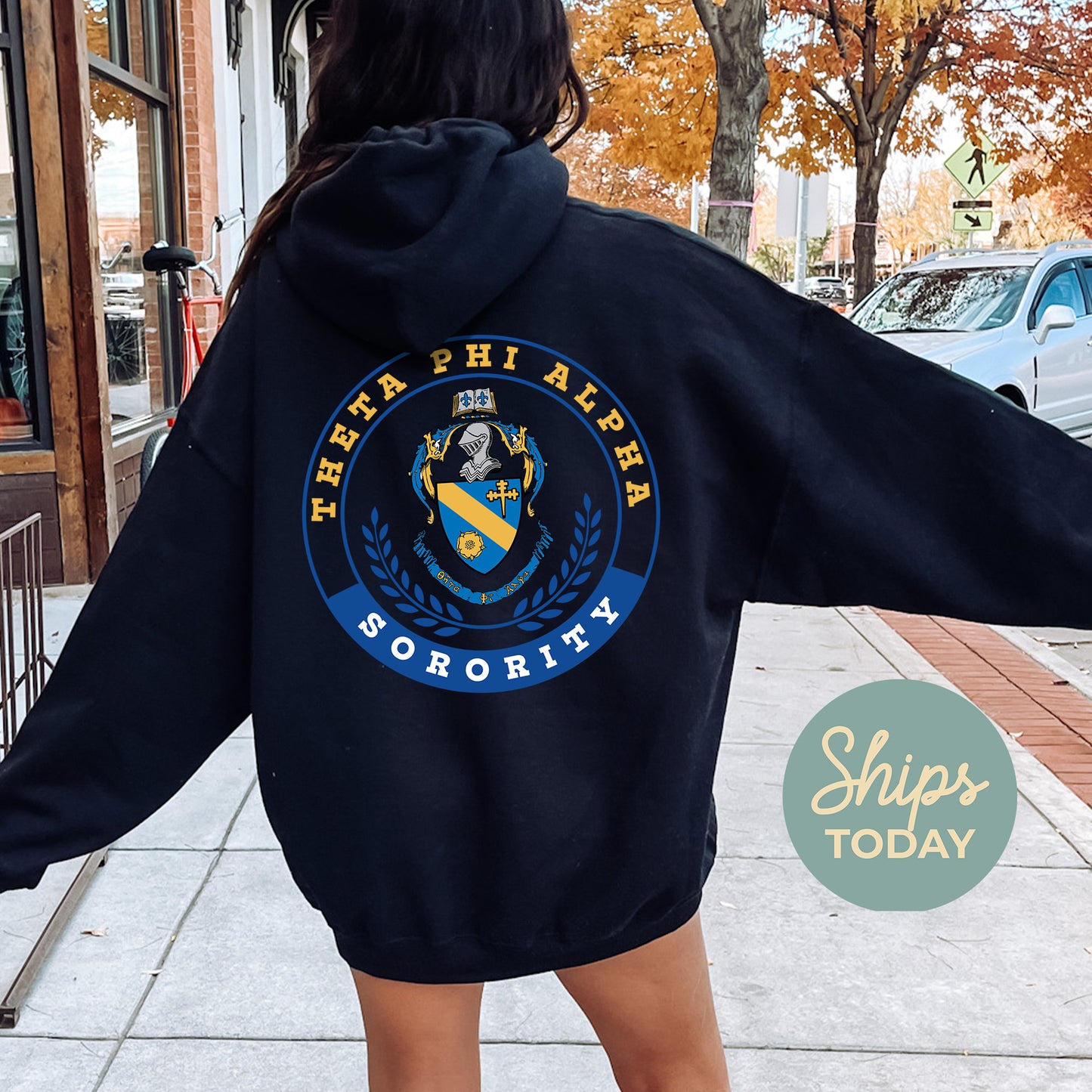Theta Phi Alpha Crested Tradition Sorority Hoodie _ 32840g