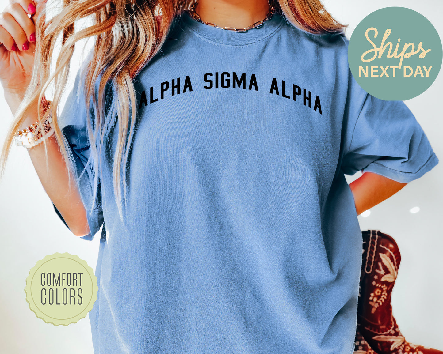 Alpha Sigma Alpha Just Bold Comfort Colors Sorority T-shirt _ 2375g