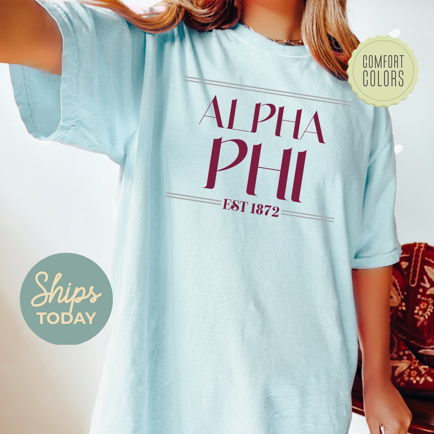 Alpha Phi Greek Harmony Comfort Colors Sorority T-shirt _ 34969g