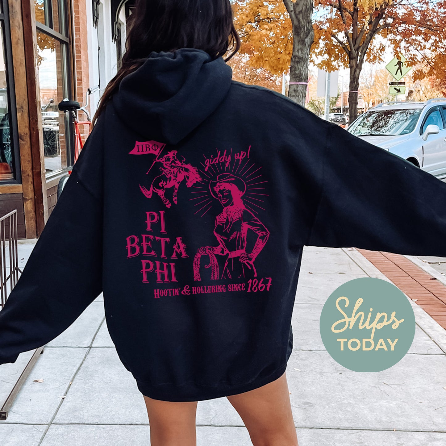 Pi Beta Phi Giddy Up Sorority Hoodie _ 36193g