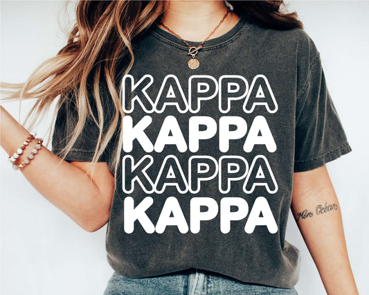 Kappa Kappa Gamma Bold Bubble Letter Sorority T-shirt _ 2229g