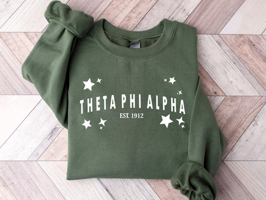 Theta Phi Alpha Arched Star Sorority Sweatshirt _ 2289g