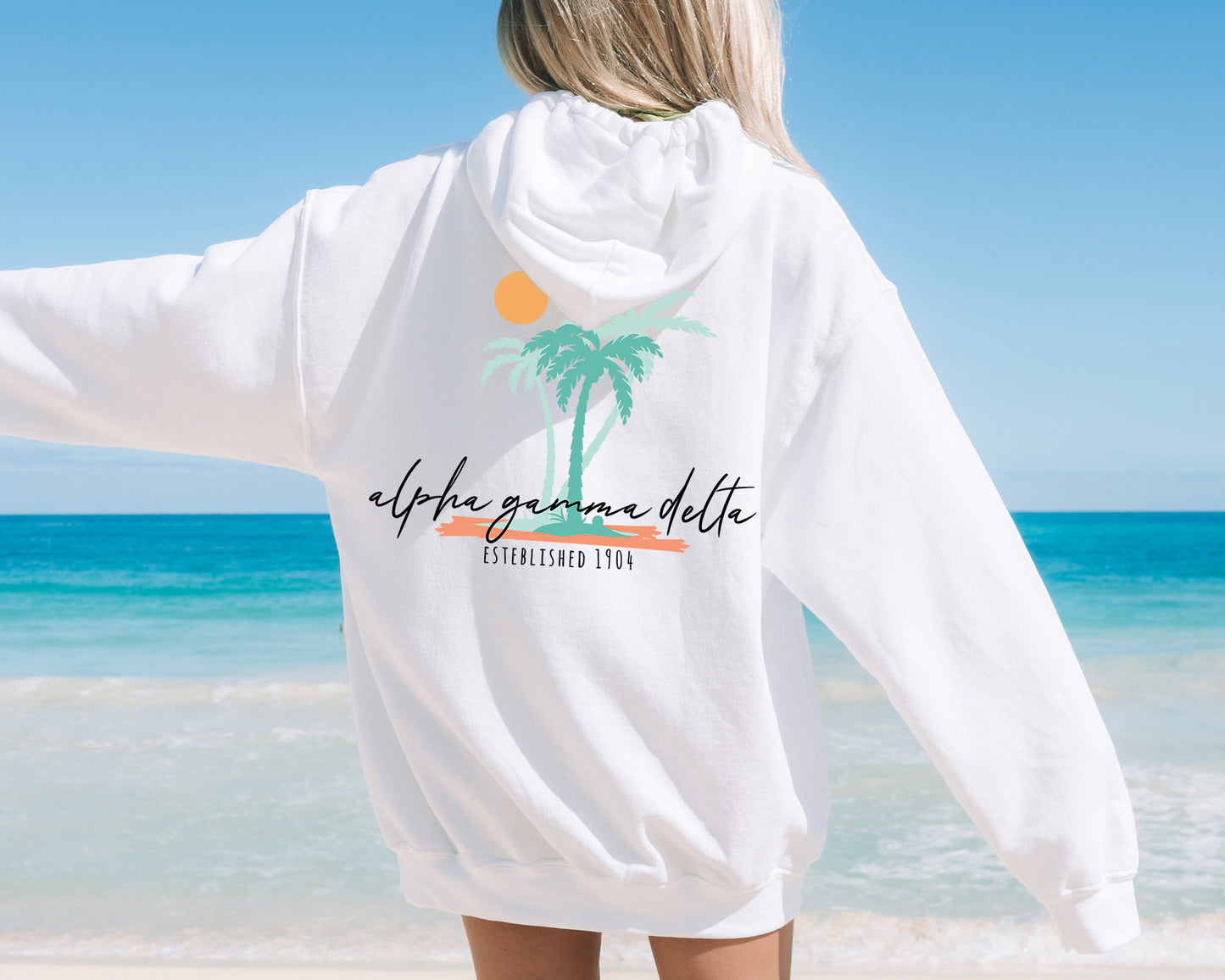 Alpha Gamma Delta Island Sisterhood Sorority Hoodie _ 33562g