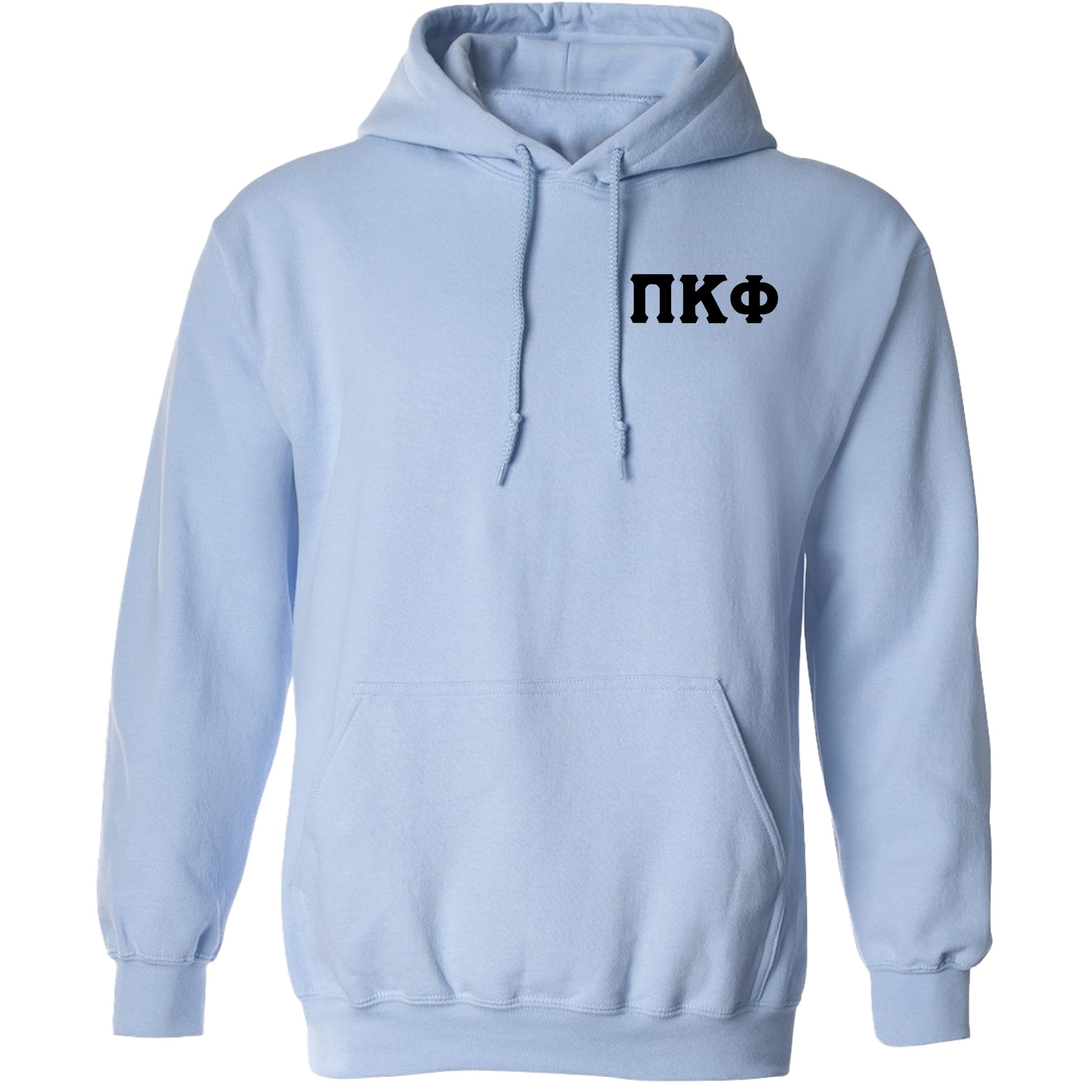 a light blue hoodie with the word ikeo printed on it