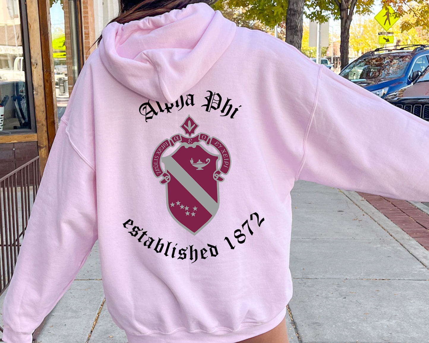 Alpha Phi Old English Crest Sorority Hoodie _ 32925g