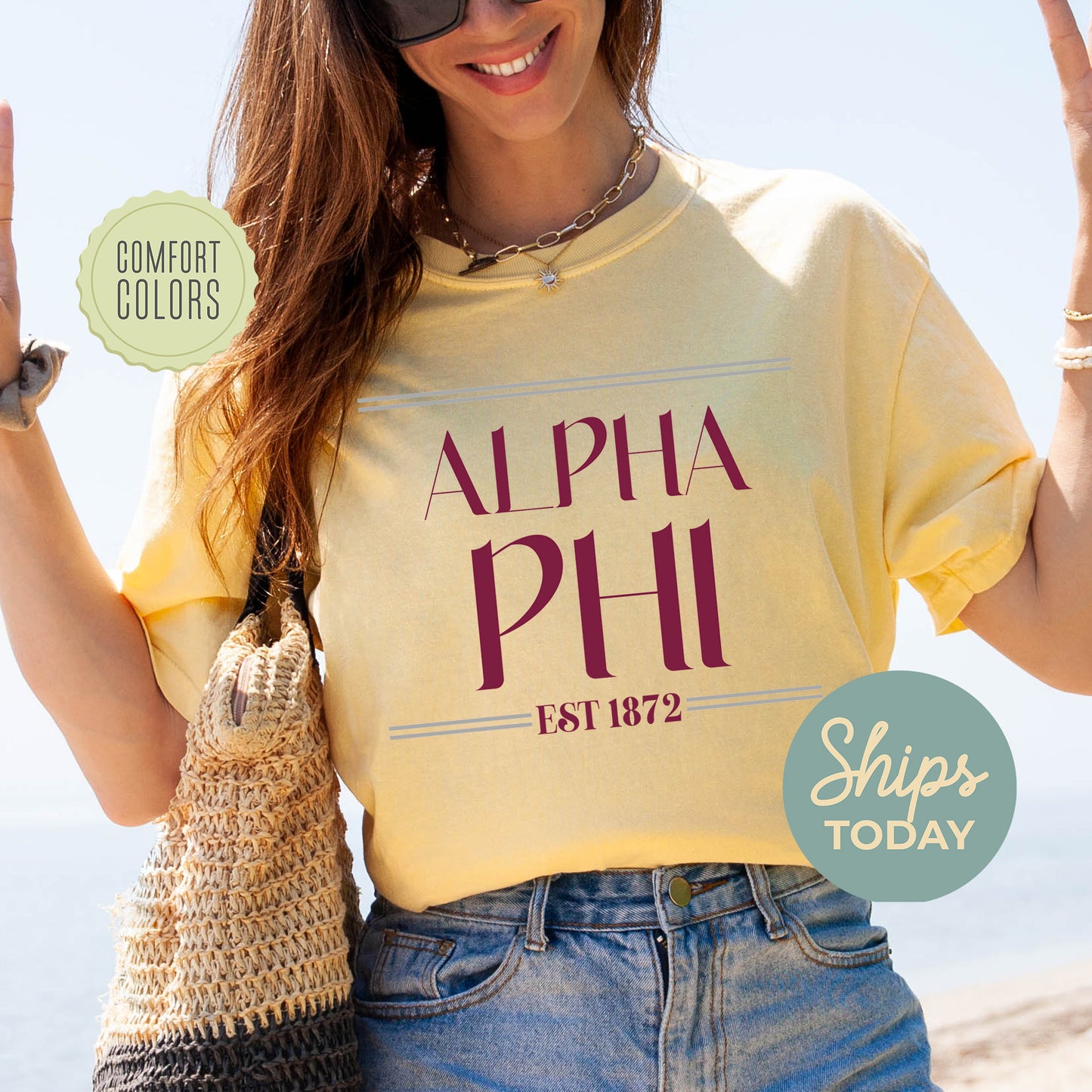 Alpha Phi Greek Harmony Comfort Colors Sorority T-shirt _ 34969g