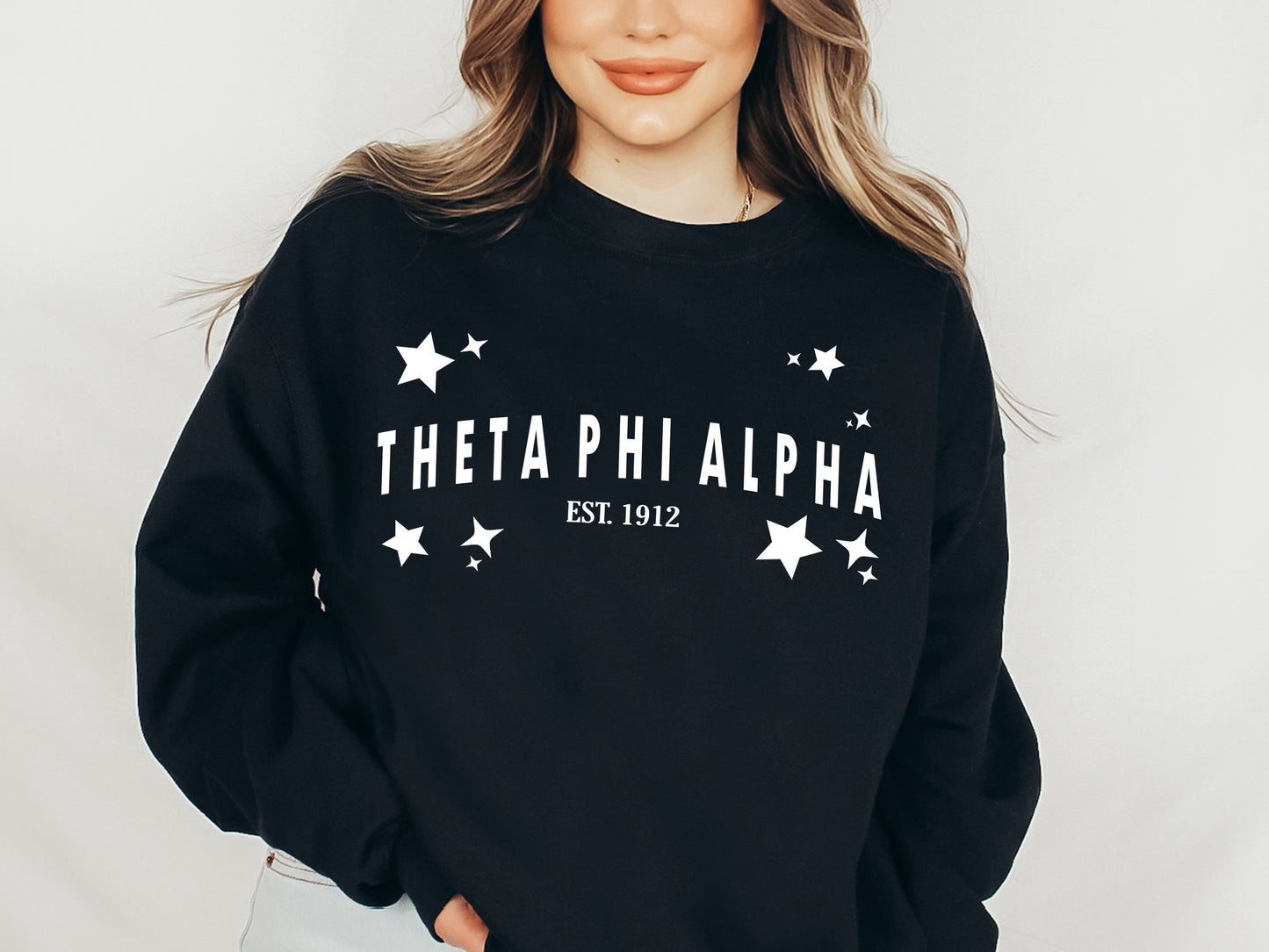 Theta Phi Alpha Arched Star Sorority Sweatshirt _ 2289g