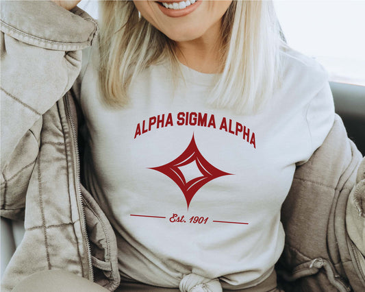 Alpha Sigma Alpha Loyalty Crest Sorority T-shirt _ 4426g
