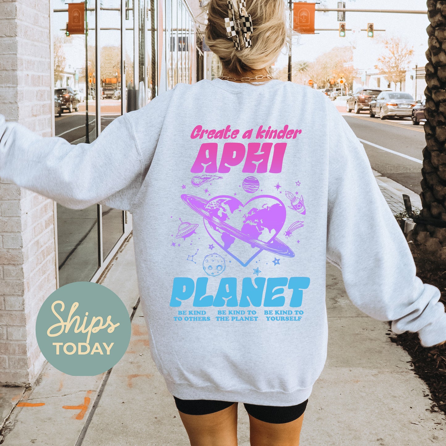 Alpha Phi Ombre Worlds Sorority Sweatshirt _ 35546g