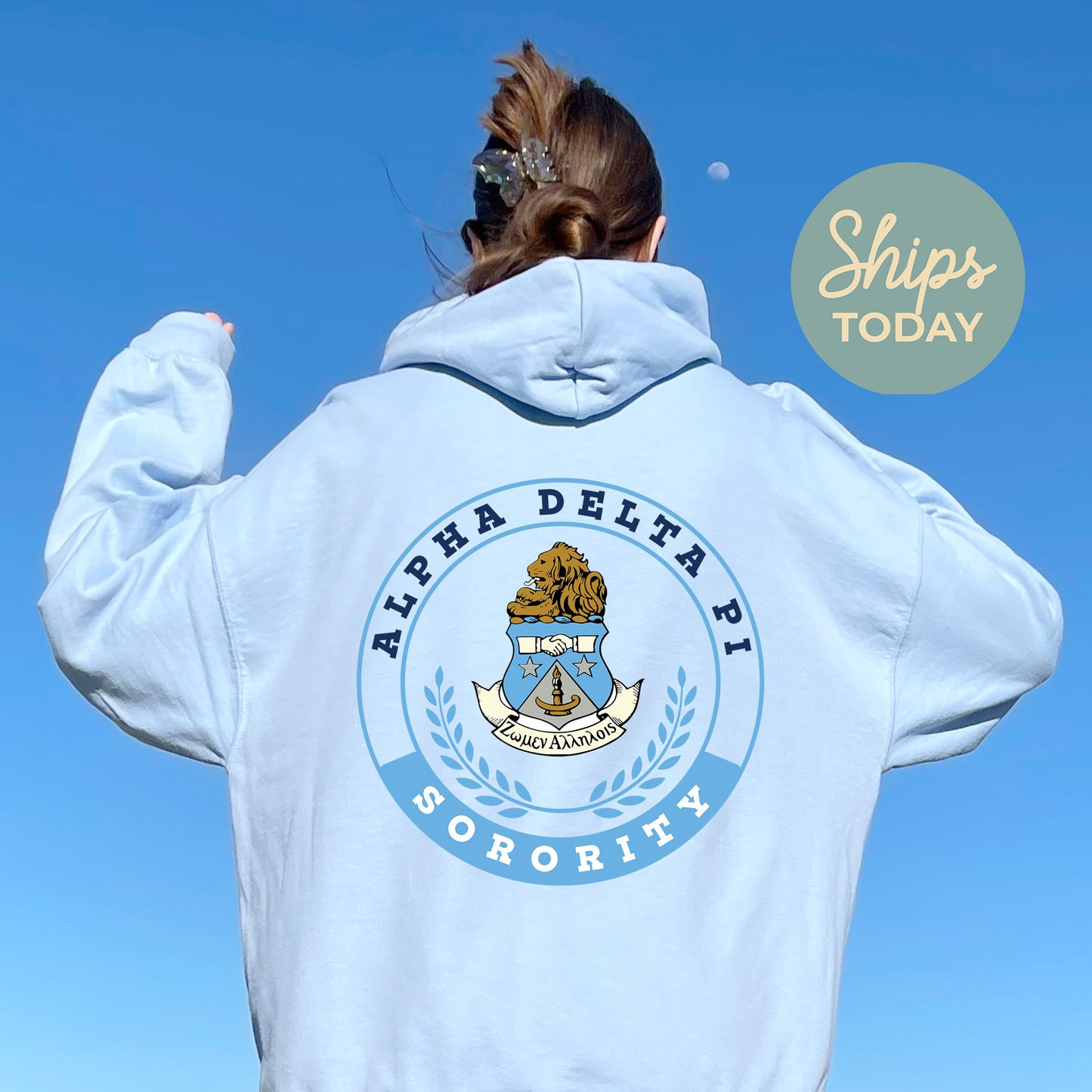 Alpha Delta Pi Crested Tradition Sorority Hoodie _ 32817g