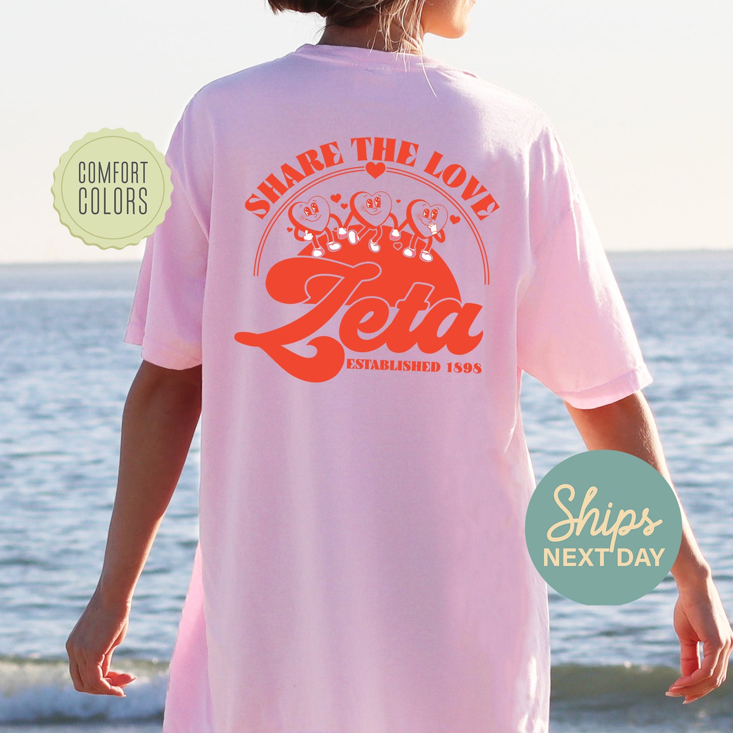 Zeta Tau Alpha Share the Love Comfort Colors Sorority T-shirt _ 33257g