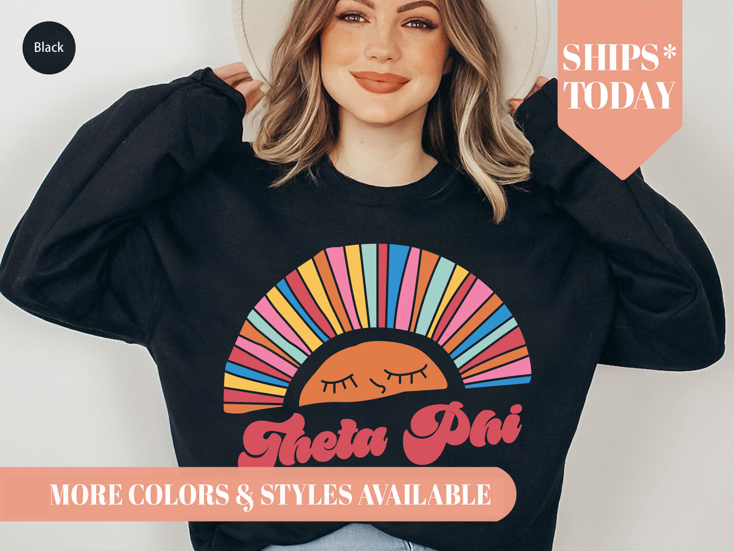 Theta Phi Alpha Sunshine Sorority Sweatshirt _ 3331g