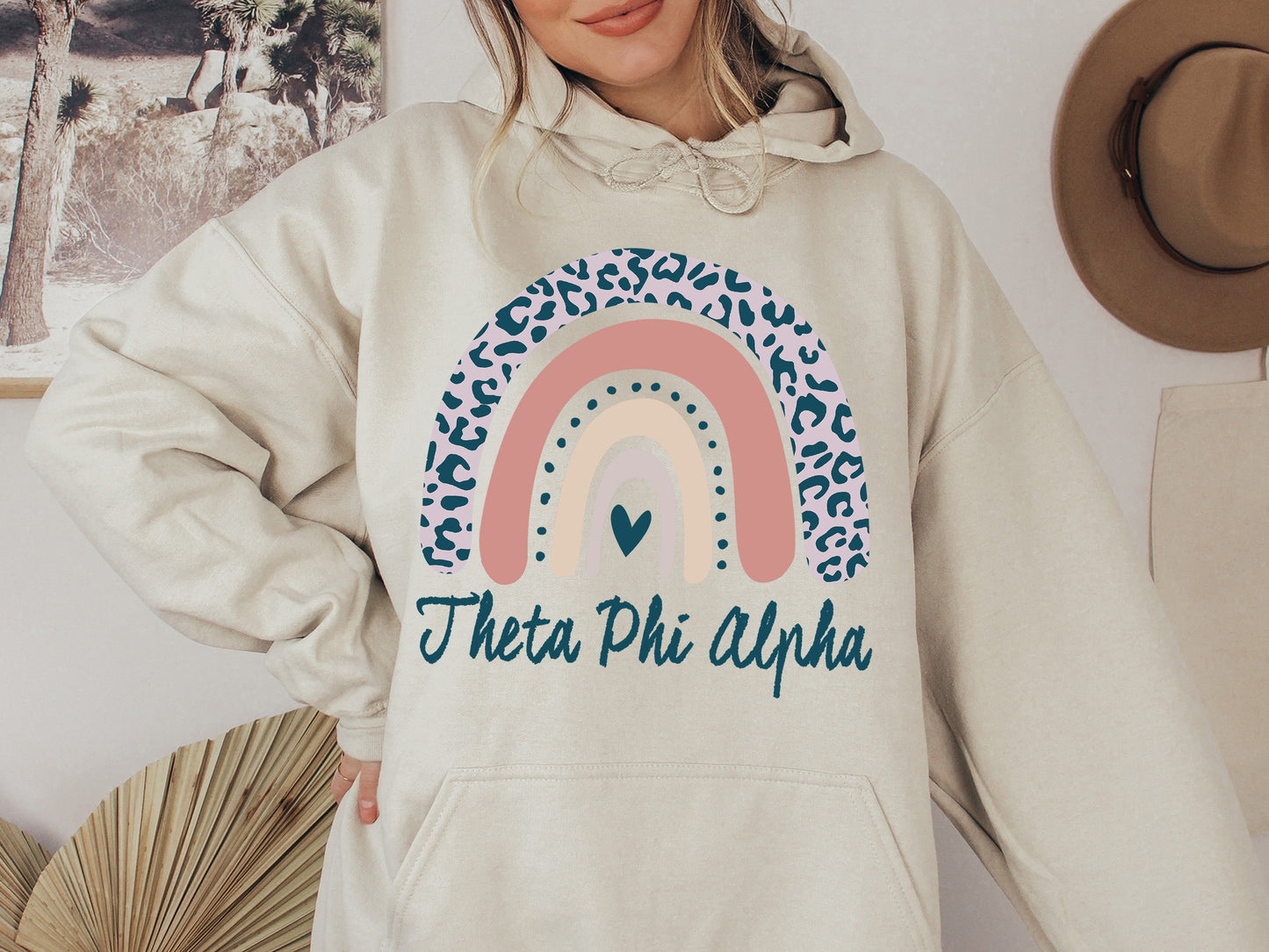 Theta Phi Alpha Greek Rainbow Sorority Hoodie _ 2757g