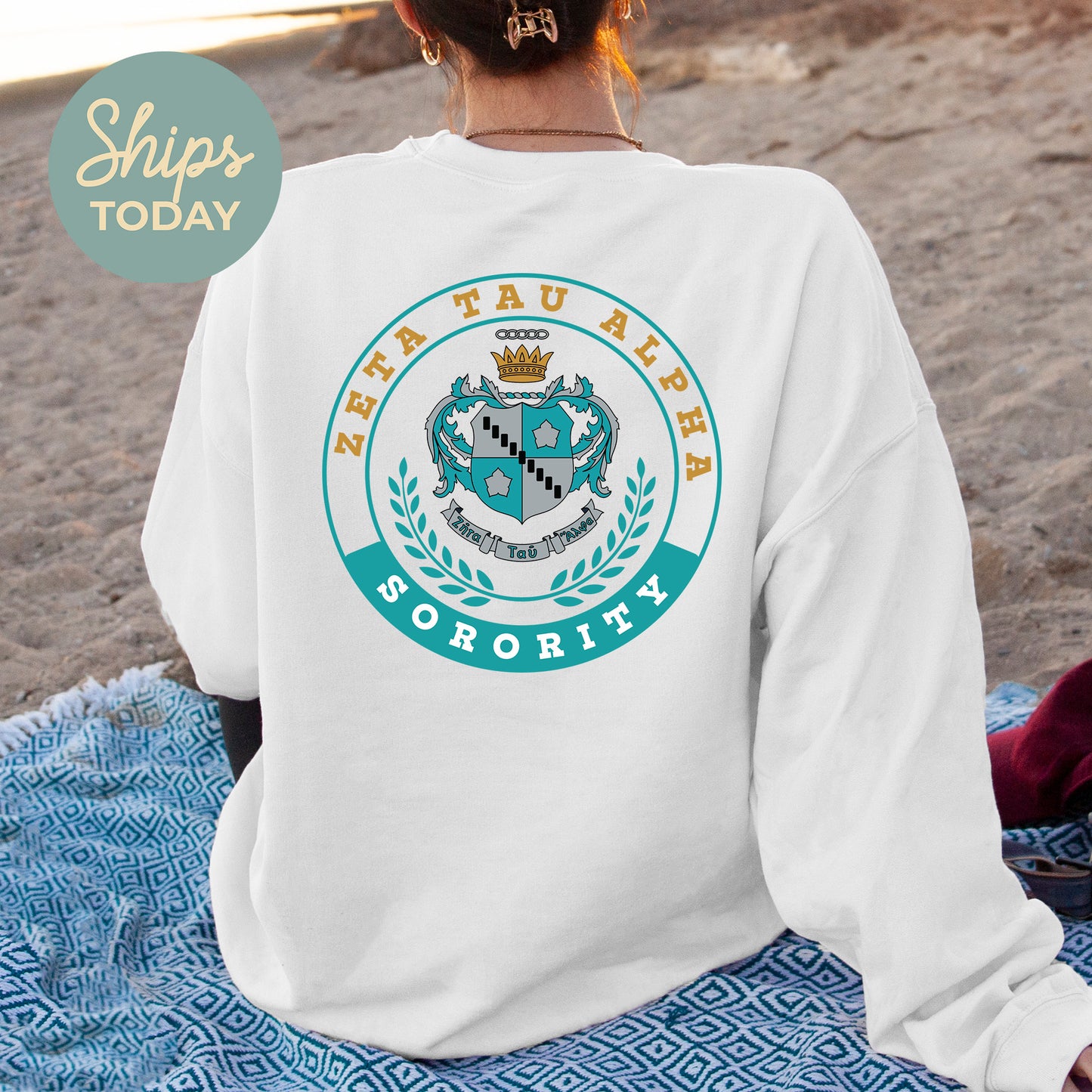 Zeta Tau Alpha Crested Tradition Sorority Sweatshirt _ 32841g