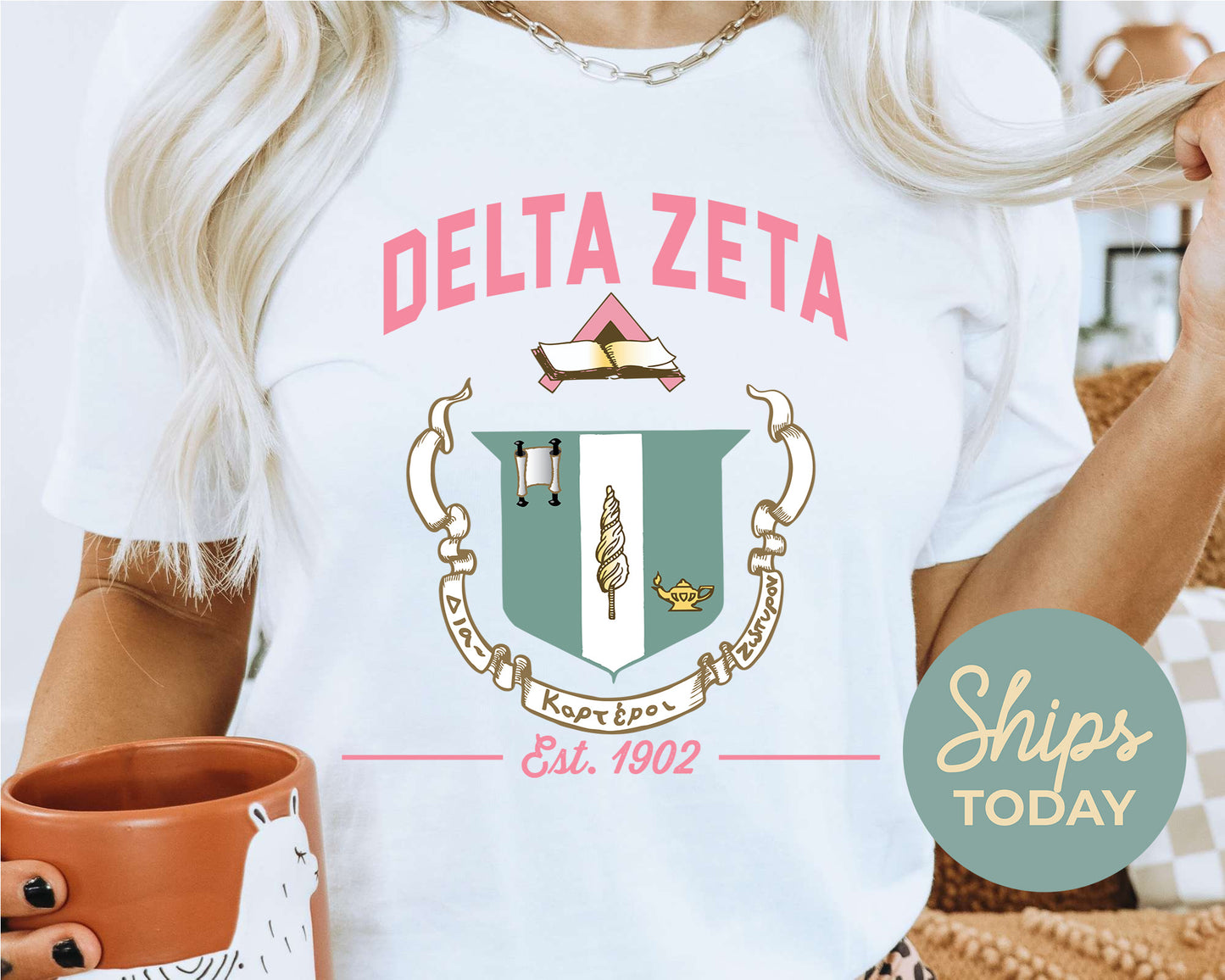 Delta Zeta Loyalty Crest Sorority T-shirt _ 4433g