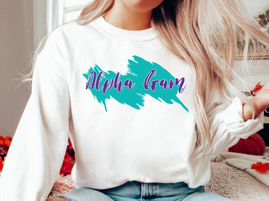 Alpha Gamma Delta Paint Party Sorority Sweatshirt _ 4475g