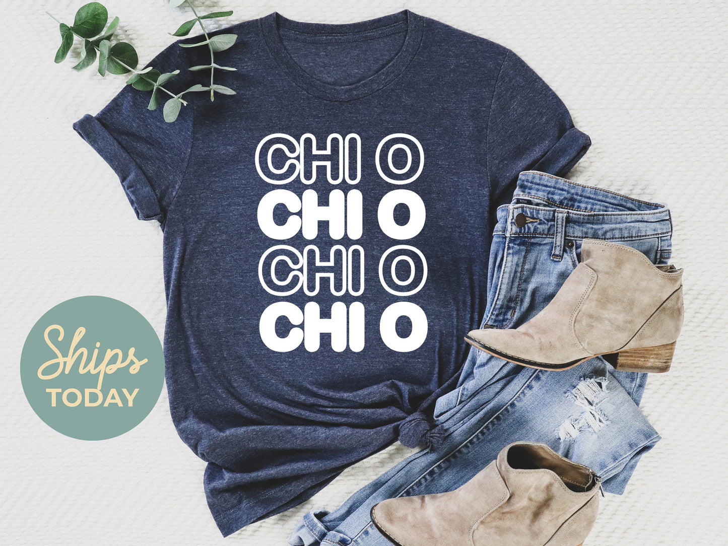 Chi Omega Bold Bubble Letter Sorority T-shirt _ 2221g