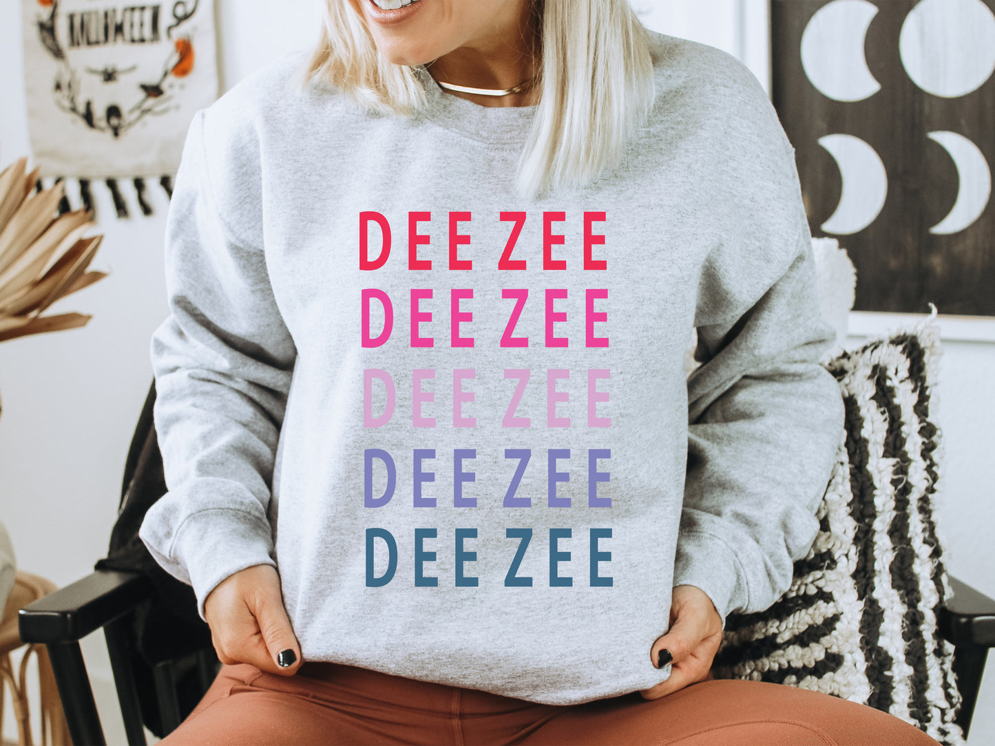 Delta Zeta Bright and Stacked Sorority Sweatshirt _ 13g