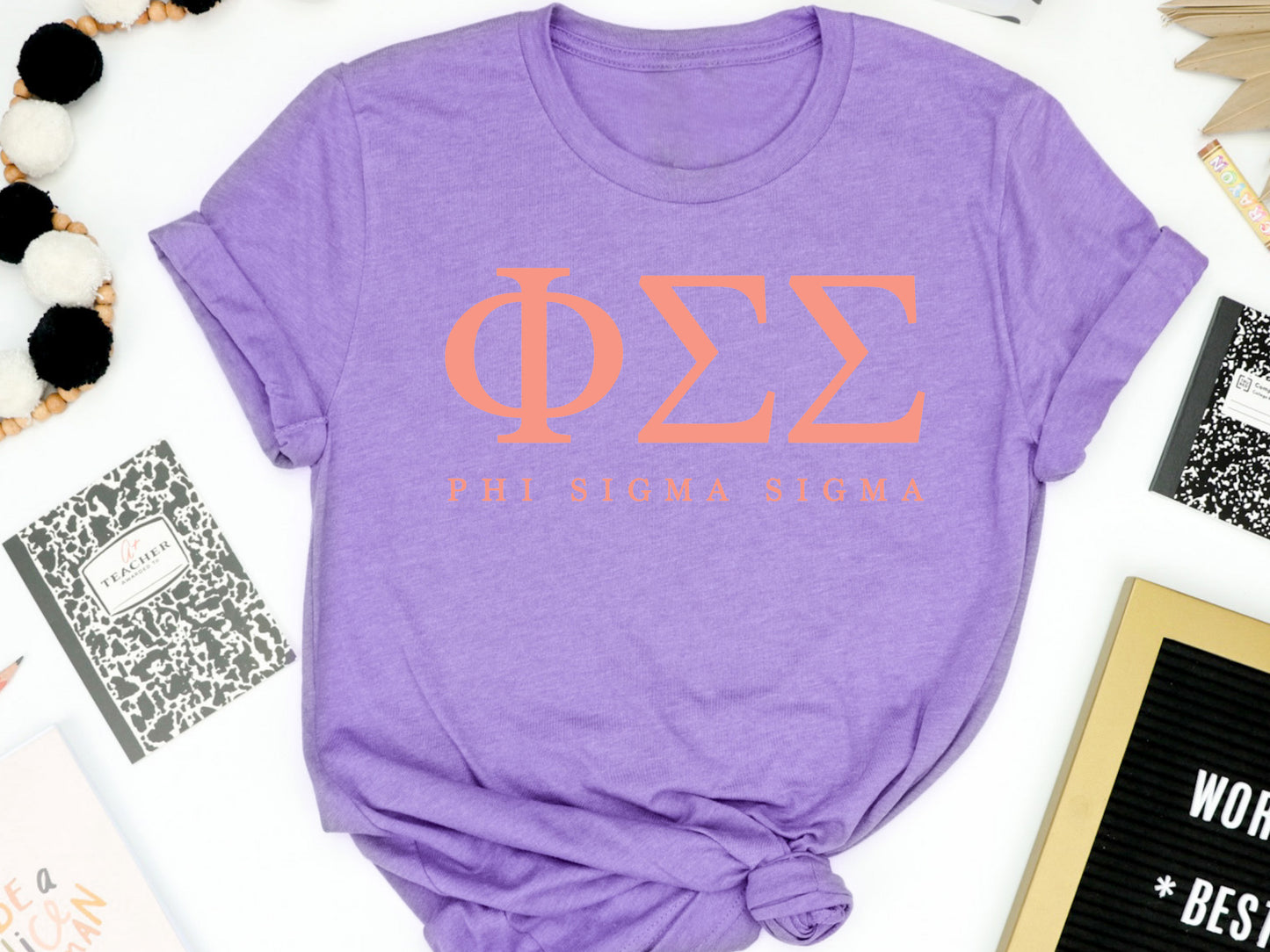 Phi Sigma Sigma Pink Personality Sorority T-shirt _ 667g