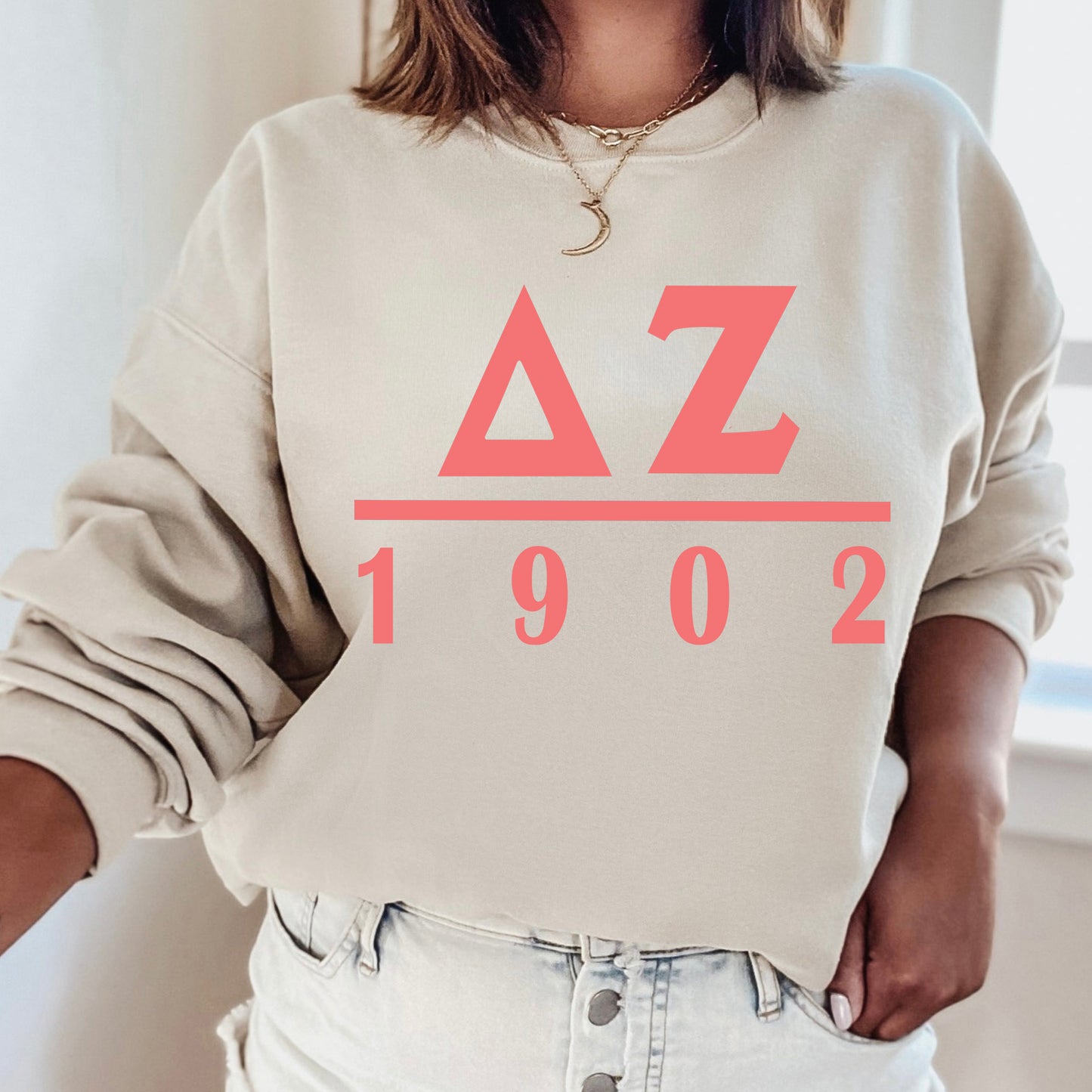 Delta Zeta Monochromatic Sorority Sweatshirt _ 30856g