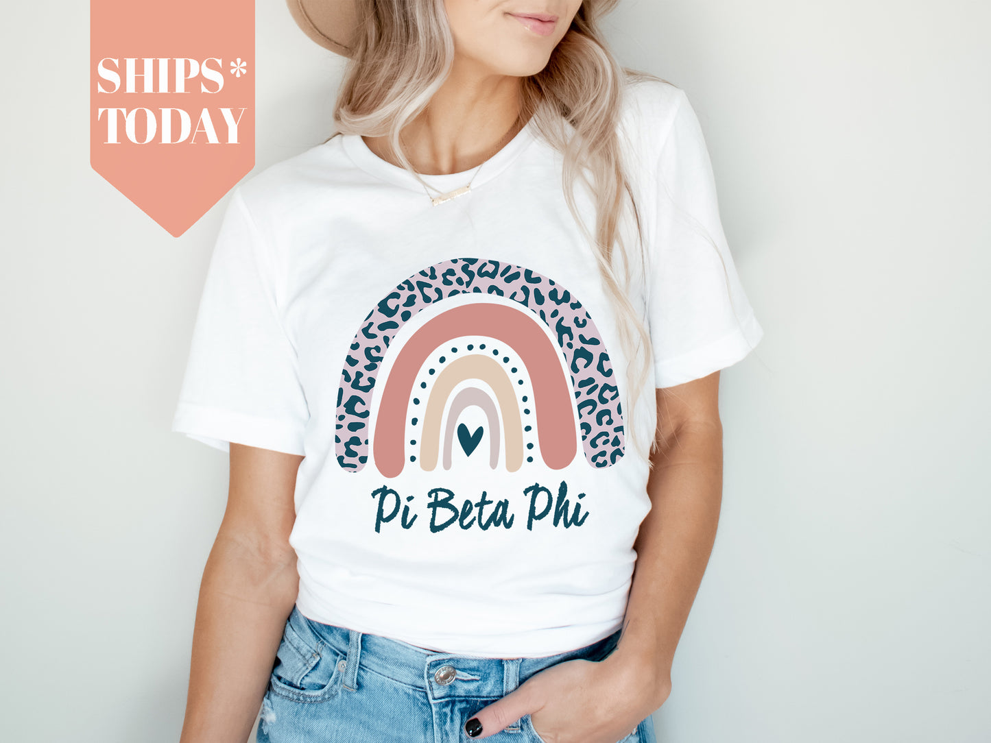 Pi Beta Phi Greek Rainbow Sorority T-shirt _ 2753g