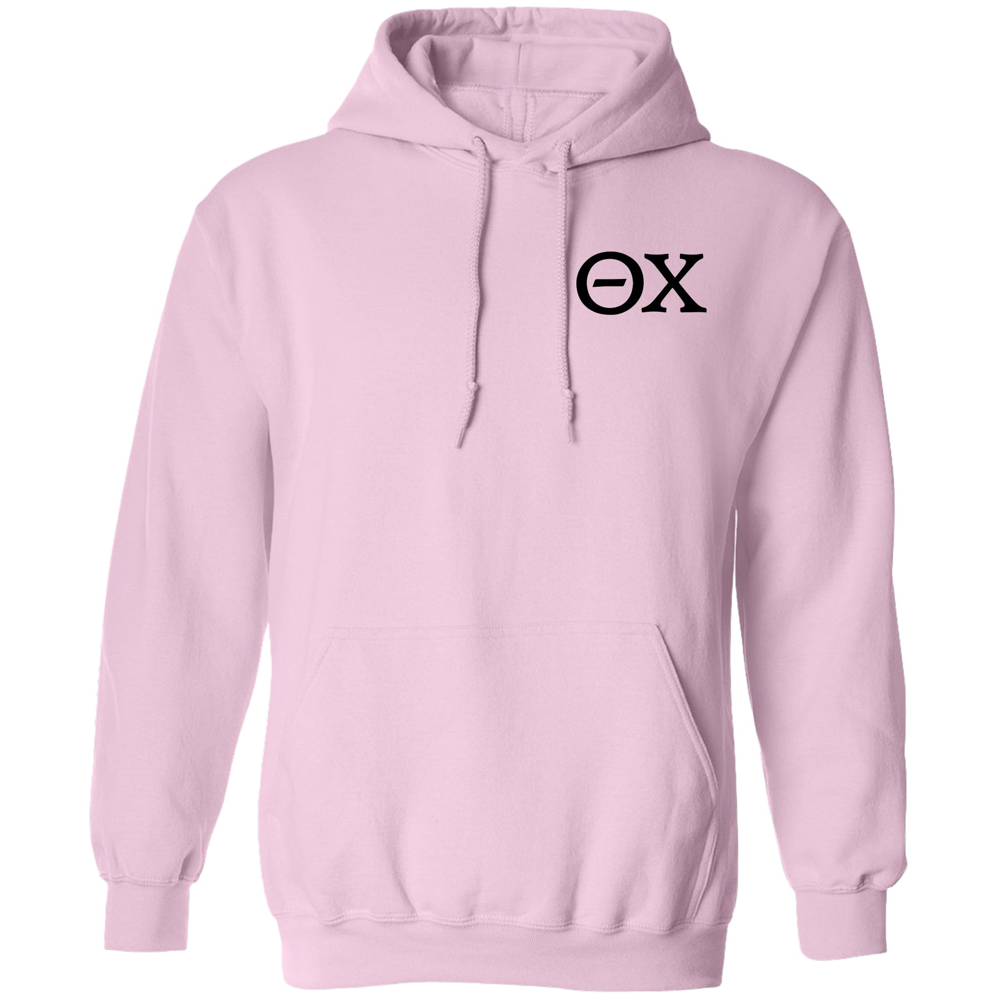 a pink hoodie with the word ex on it
