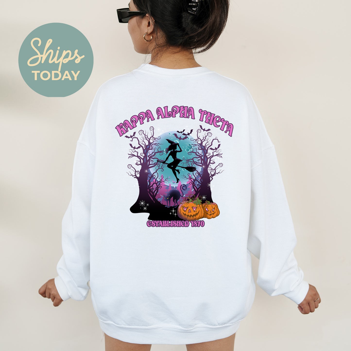 Kappa Alpha Theta Halloween Witch Sorority Sweatshirt _ 36241g