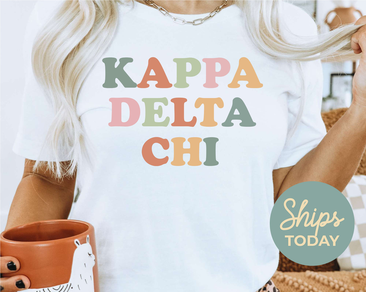 Kappa Delta Chi Bright and Colorful Sorority T-shirt _ 3473g
