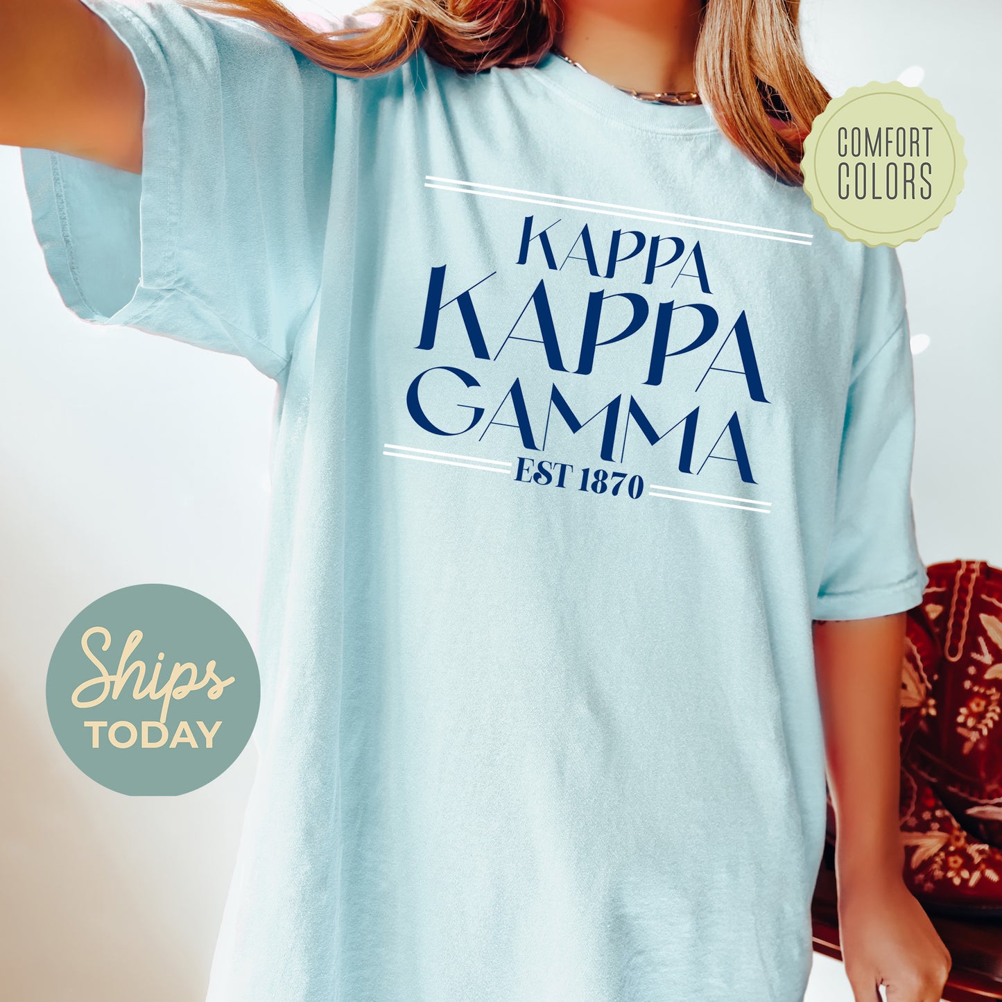 Kappa Kappa Gamma Greek Harmony Comfort Colors Sorority T-shirt _ 34981g