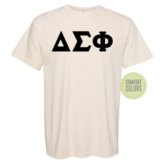 Delta Sigma Phi Black Letters Comfort Colors Farternity T-shirt _ 34914g