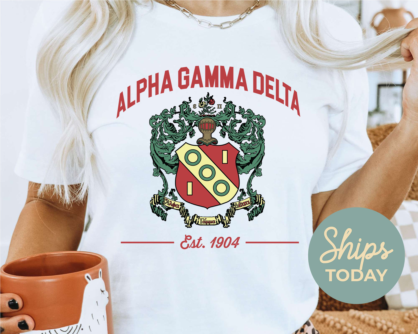Alpha Gamma Delta Loyalty Crest Sorority T-shirt _ 4423g