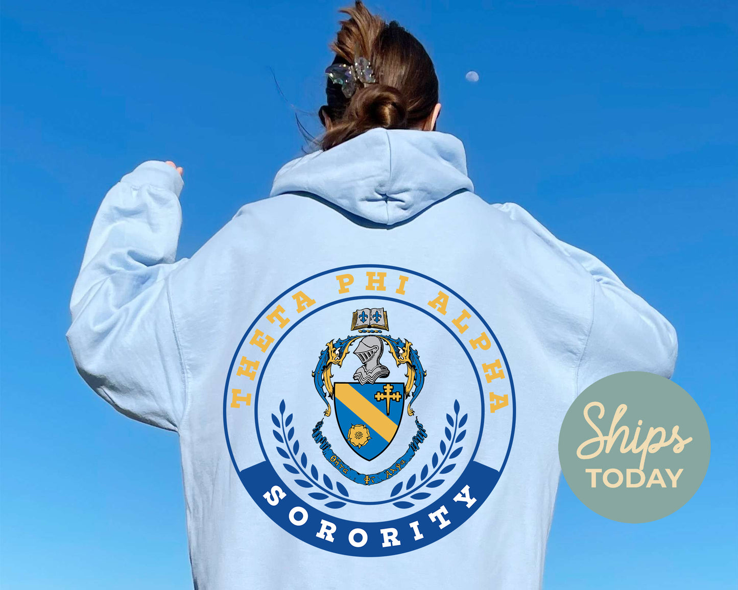 Theta Phi Alpha Crested Tradition Sorority Hoodie _ 32840g