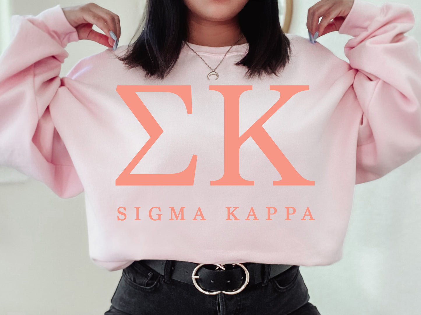 Sigma Kappa Pink Personality Sorority Sweatshirt _ 670g