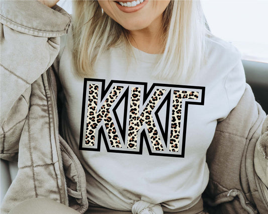 Kappa Kappa Gamma Leopard Greek Letters Sorority T-shirt _ 30452g
