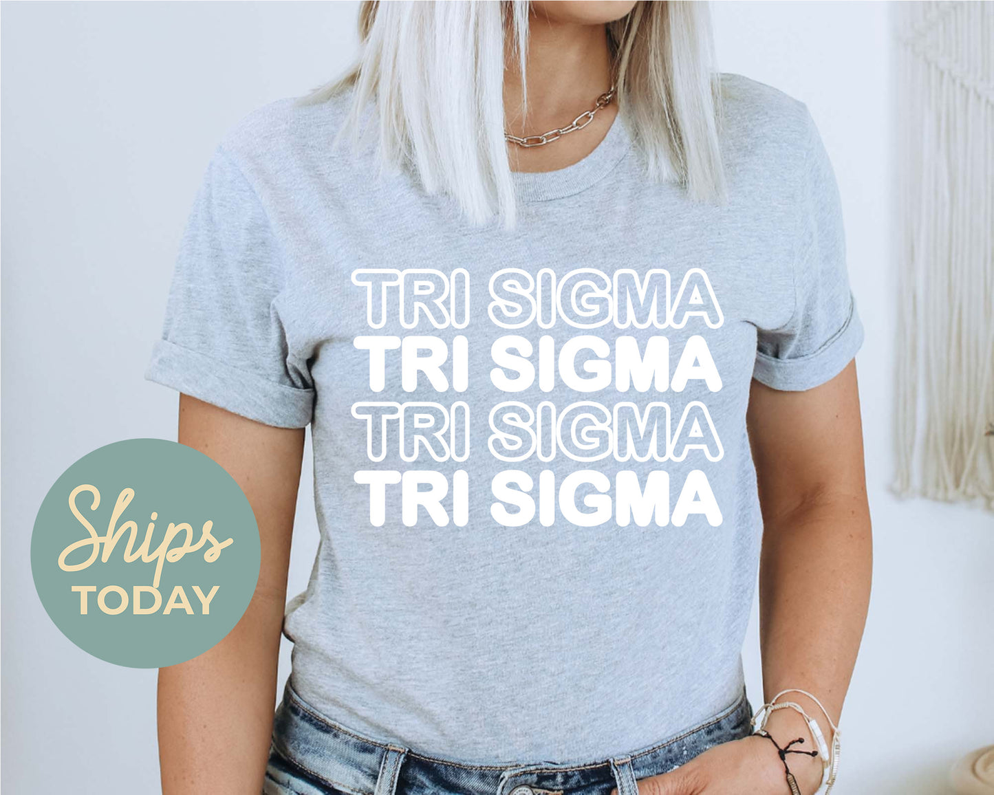 Sigma Sigma Sigma Bold Bubble Letter Sorority T-shirt _ 2235g