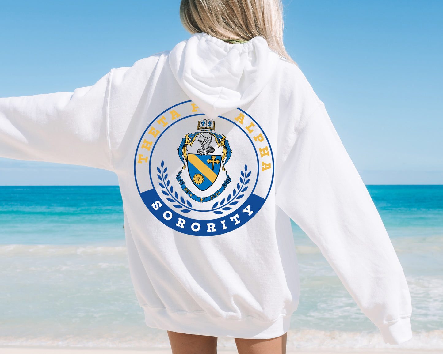 Theta Phi Alpha Crested Tradition Sorority Hoodie _ 32840g