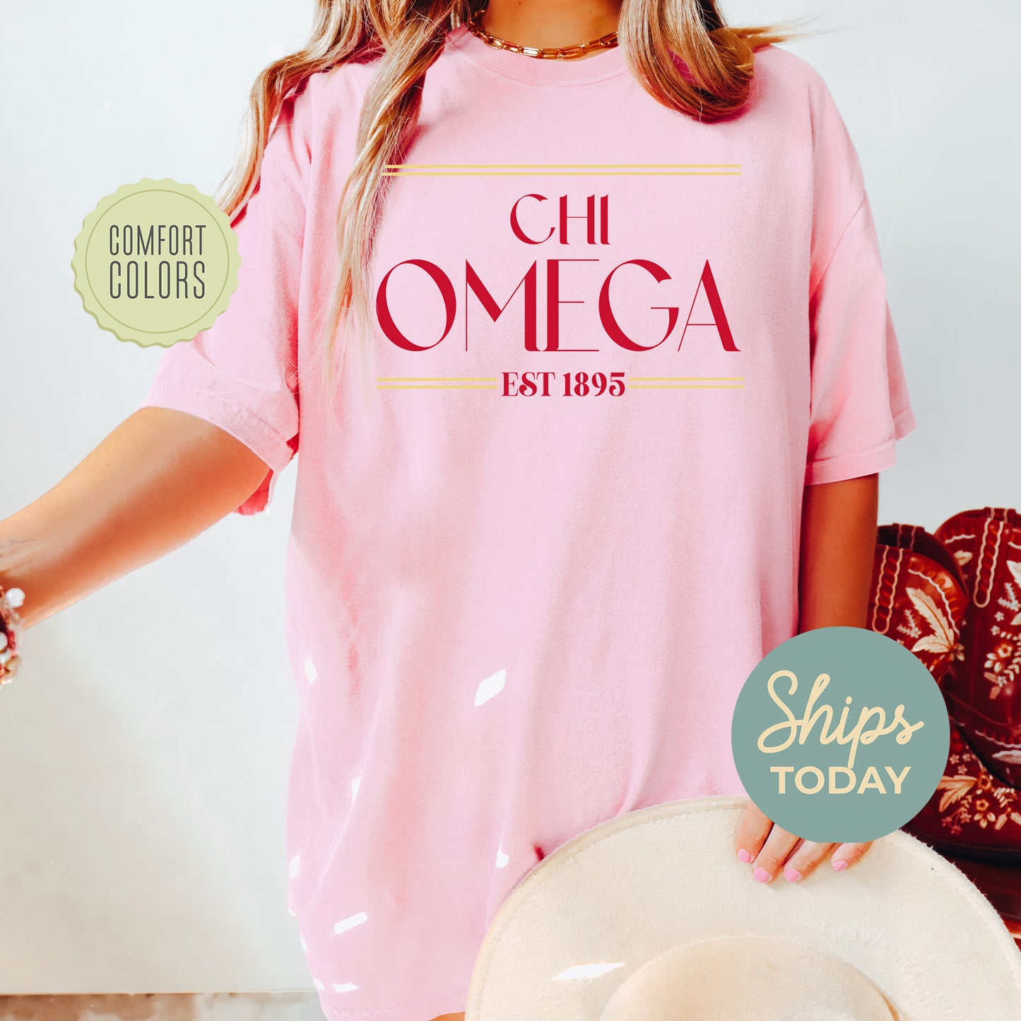 Chi Omega Greek Harmony Comfort Colors Sorority T-shirt _ 34973g