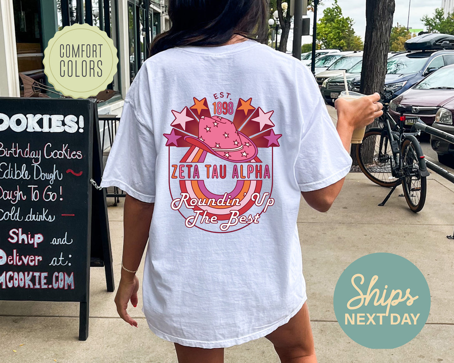 Zeta Tau Alpha Roundin' Up the Best Comfort Colors Sorority T-shirt _ 32919g