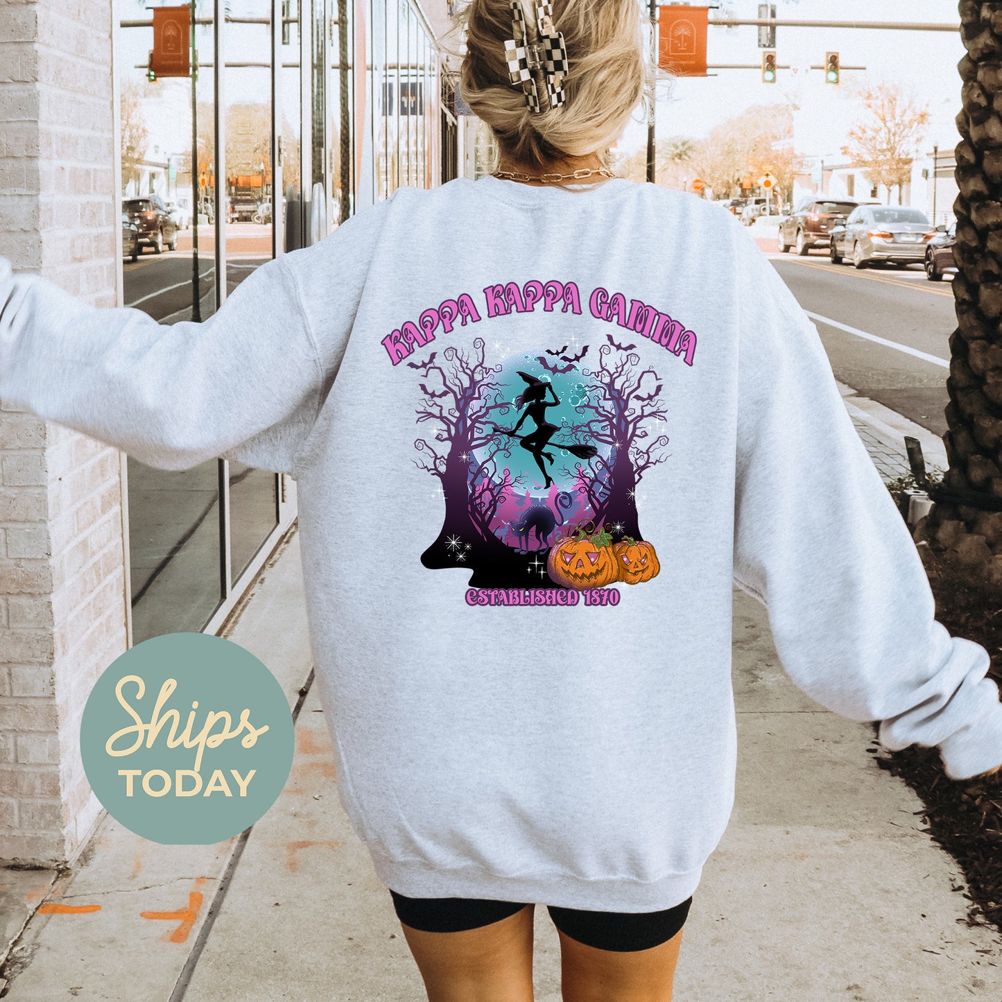 Kappa Kappa Gamma Halloween Witch Sorority Sweatshirt _ 36243g